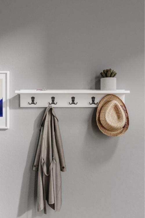 Portmanto Duvar Askılığı Elbise Askılığı Beyaz( 85 Cm )