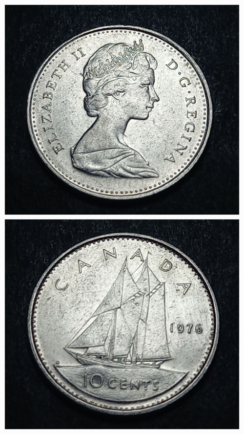 Escoines 3996368b62afaaaeb9 1976 Kanada 10 Cent Nikel ççt+ para