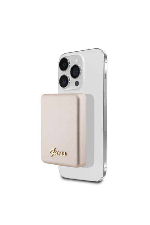 Lisanslı Magsafe Şarj Özellikli Metal Yazı Logolu Powerbank 5000Mah 15W Gold
