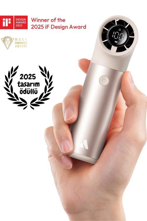 Portatif Soğutucu El Fanı Ph01 Aero Pro Serisi Dijital Led Göstergeli Gold