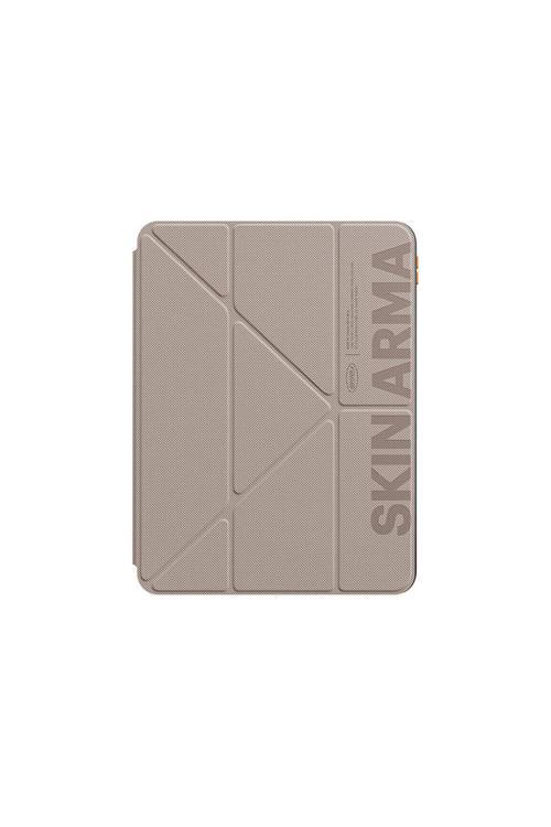 İpad Pro 11 2024 Kılıf Skinarma Baskı Tasarım 360 Tam Koruma Arkası Şeffaf Standlı Gamma Kılıf Gold