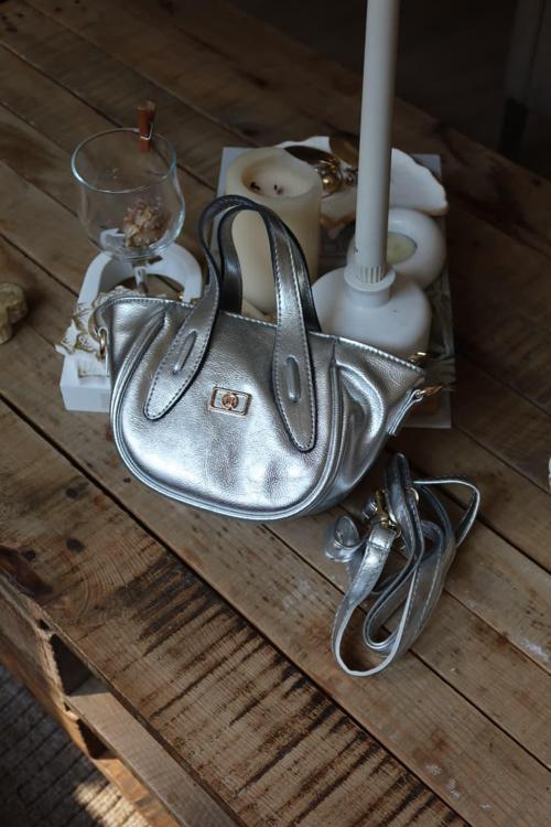 Silver Tutma Saplı Pouch El Çantası