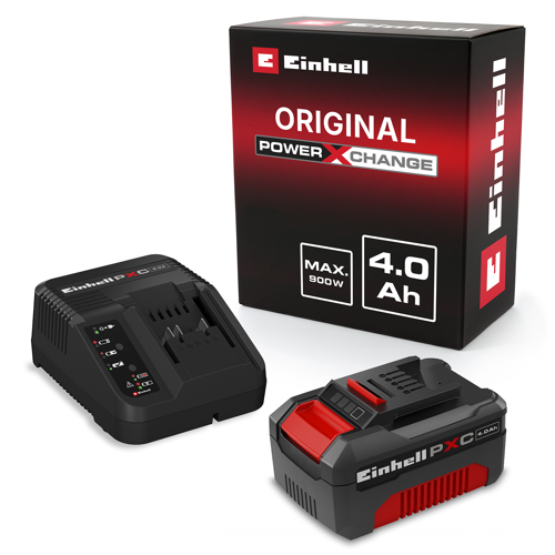 Orijinal Einhell Akü ve Şarj Cihazı Başlangıç Kiti Power X-Change (Li-Ion, 18 V, 4.0 Ah akü ve hızlı şarj cihazı, tüm Power X-Change cihazları ile uyumlu) - 4512042