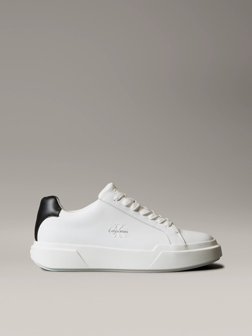 Kalın Tabanlı Bağcıklı Deri Erkek Sneaker YM0YM01344-01W