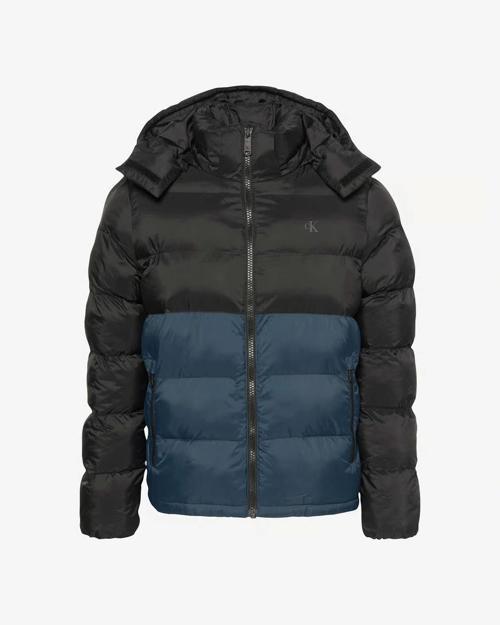 Uzun Kollu Naylon Renk Bloklu Şişme Erkek Ceket LV04RD527G-UB1