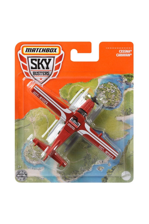 Uçak Cessna Caravan Sky Busters Die Cast Metal Diecast Uçaklar Kırmızı