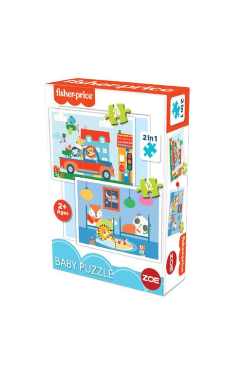 2'li Fırsat Fisher Price Araç Süren Hayvanlar ve Uyuyan Hayvanlar Yapboz 2 in 1