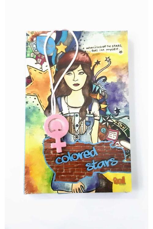 Kokulu Ayraçlı Mottolu Defter'CLORED STARS' 100 YAPRAK Çizgili