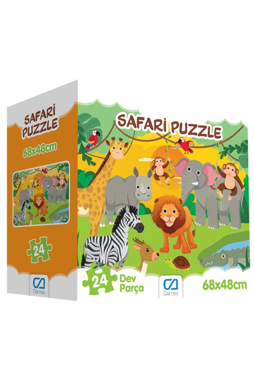 Safari 24 Parça 50x70cm Çocuk Yer-Zemin Puzzle Yapboz Serisi