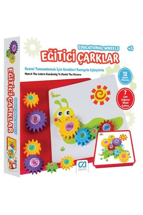 Eğitici Çarklar 3+ Yaş Çocuklar için 12 Resim 7 Çarklı Eğlenceli ve Eğitici Aktivite Oyunu