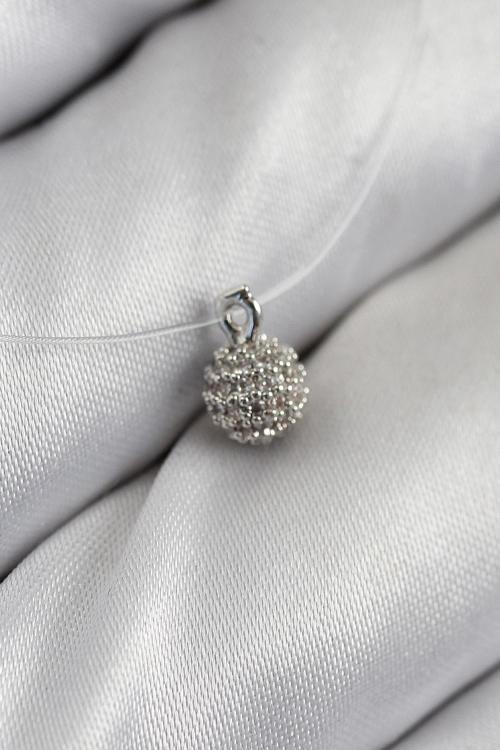 Misineli Topcuk Model Gümüş Renk Hayalet Kolye