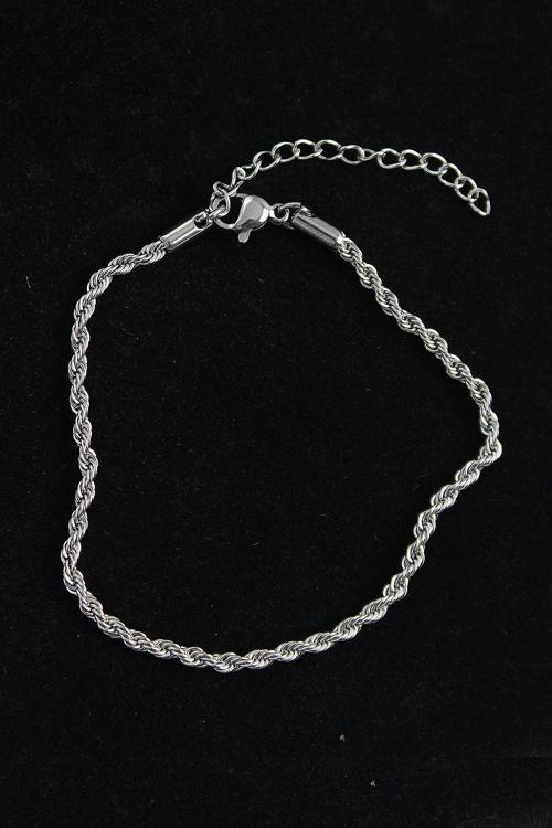 316L Çelik Burgu Model Gümüş Renk Erkek Bileklik