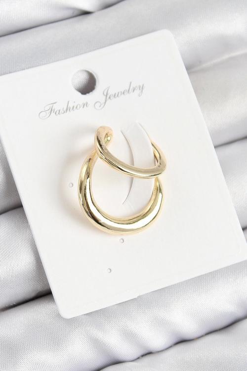 Pirinç Halka Model Gold Renk Sağ Kıkırdak Küpe