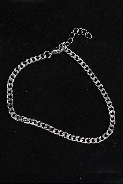 316L Çelik İnce Klasik Model Gümüş Renk Erkek Bileklik