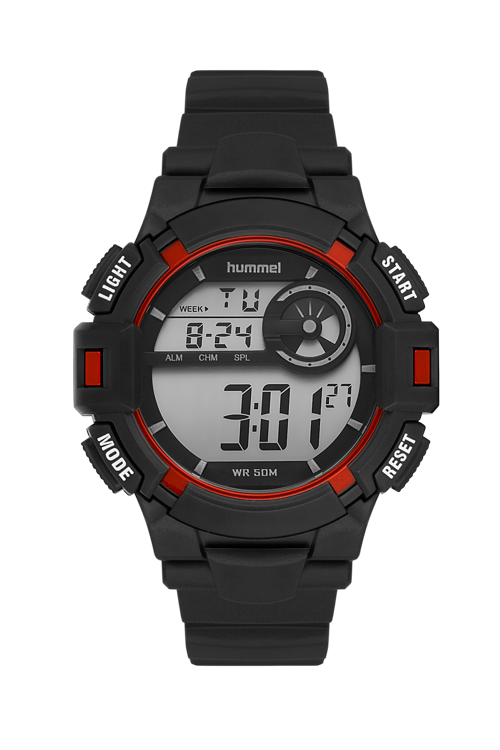 Erkek Spor Kol Saati Siyah Kırmızı Hm-1010Md-3