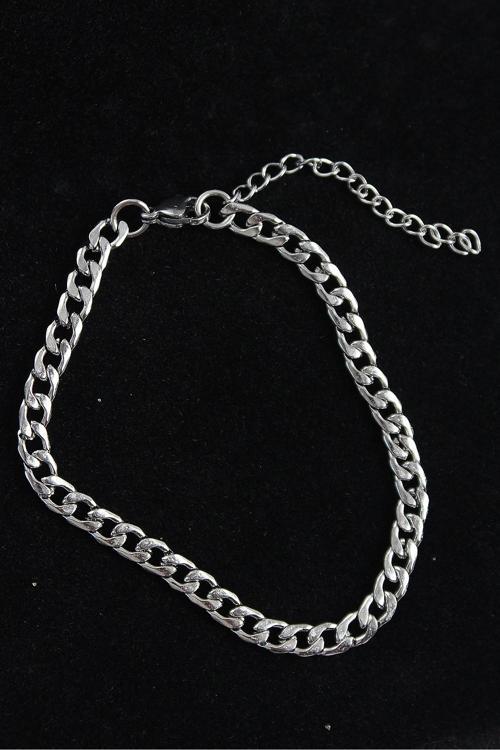 316L Çelik Klasik Model Gümüş Renk Erkek Bileklik