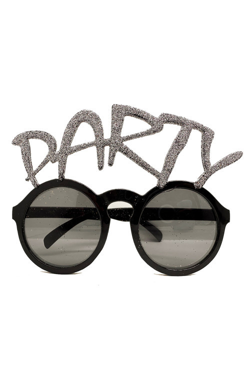 Gümüş Simli Party Yazılı Parti Gözlüğü Show 15X7 Cm
