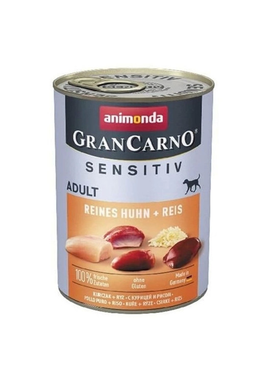 Animonda Gran Carno Sensitive Tavuklu Ve Pirinçli Yetişkin Köpek Konservesi 400 Gr