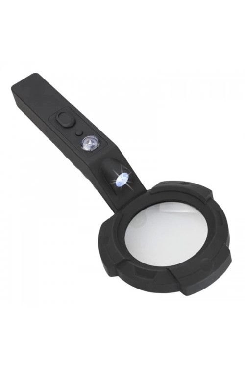 7 Led Aydınlatma,Fener,Pusula,4X Büyütme Okuma Büyüteç Th600557