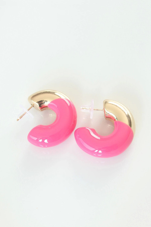 Ccb Pembe Gold Çift Renk Küpe