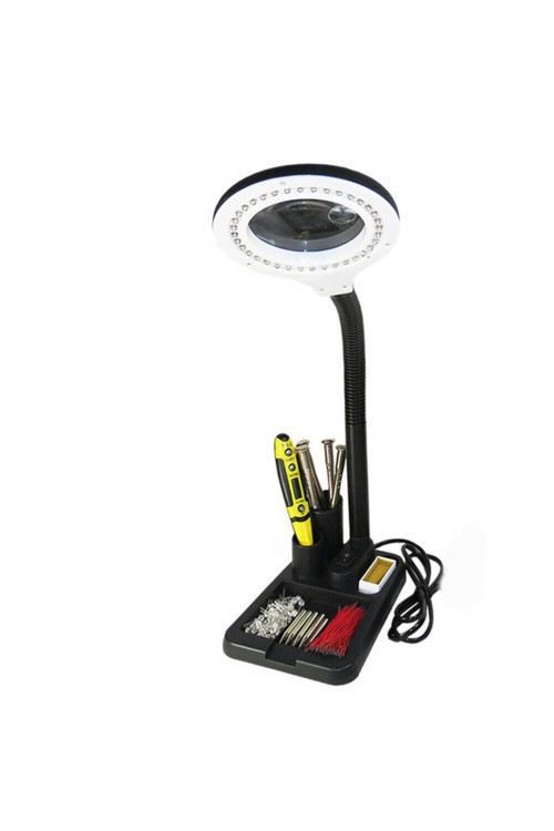 Esnek 5X /10X,40 Led Işıklı Büyüteç ,Lamba Büyüteç Okuma, Çalışma Lehim Masa Lambası A808