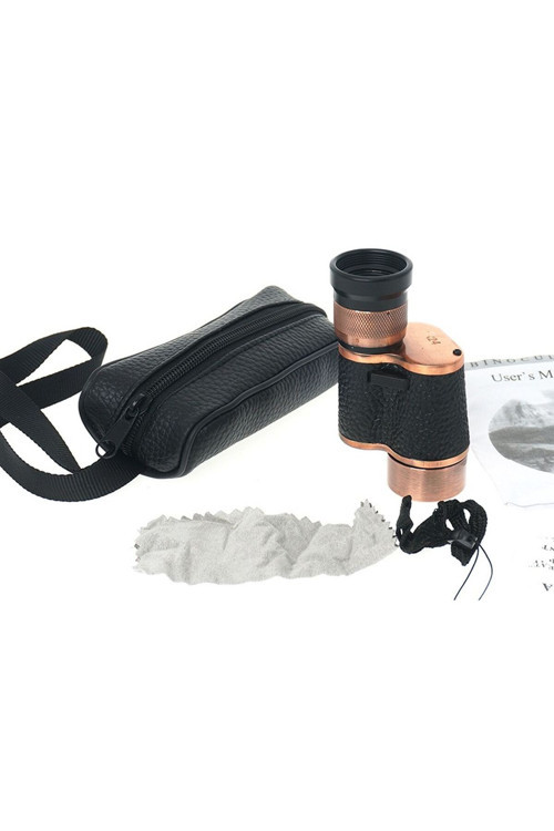6X24 Baıgısh Askeri Tarzi Pirinç Ve Deri Kaplamalı Deri Çantalı Monocular Dürbün Princ
