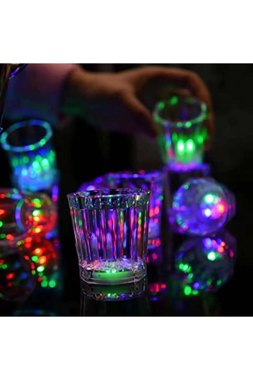 Led Işıklı Eğlence Bardakları - 3 Modlu Renk Değiştiren Bardak 12 Adet