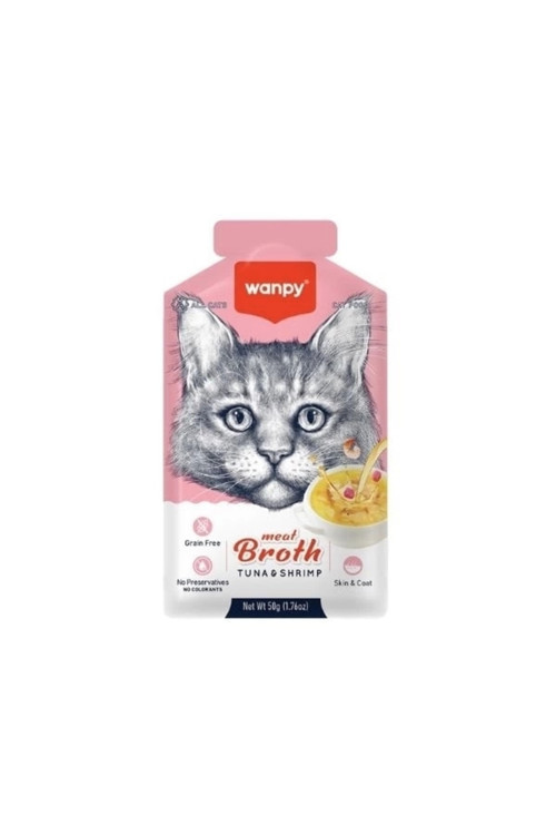 Wanpy Ton Balıklı Ve Karidesli Tahılsız Kedi Çorbası 50 Gr