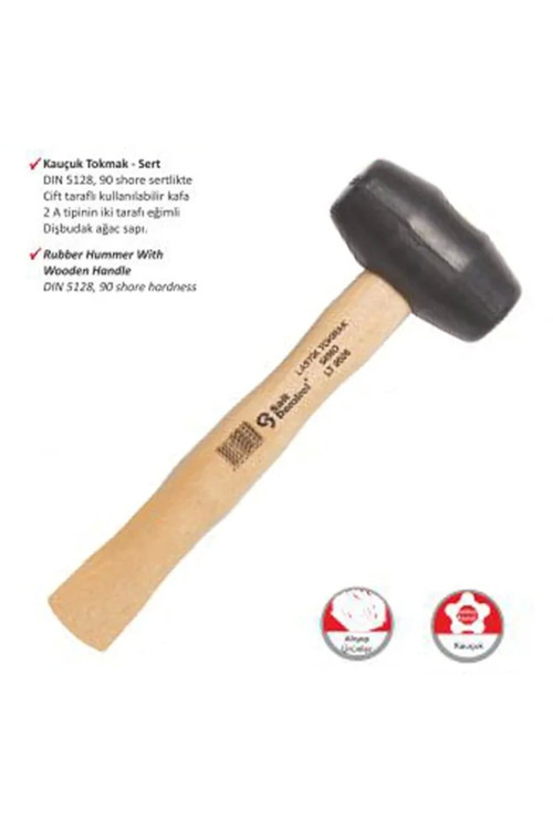 Ağaç Saplı Lastik Tokmak No:40