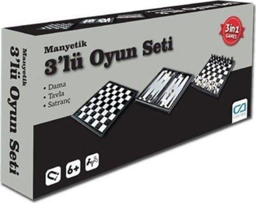 Ca Manyetik Oyun Seti 3 Lü Tavla - Satranç - Dama 10002