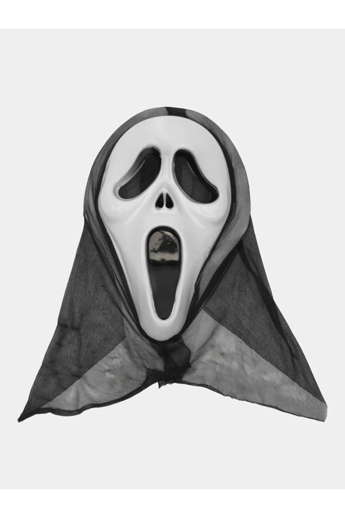 Kapşonlu Çığlık Maskesi Scream Maskesi - Hayalet Maskesi 33X21 Cm