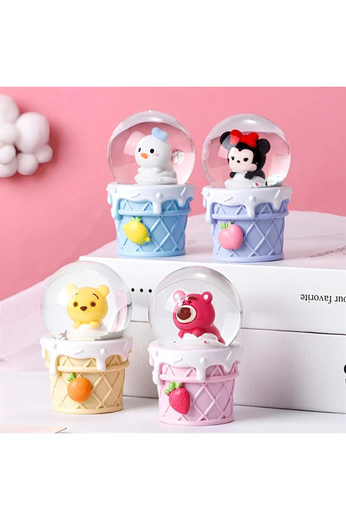 Mickey Mouse Işıklı Kar Küresi 7 Cm Alk3104