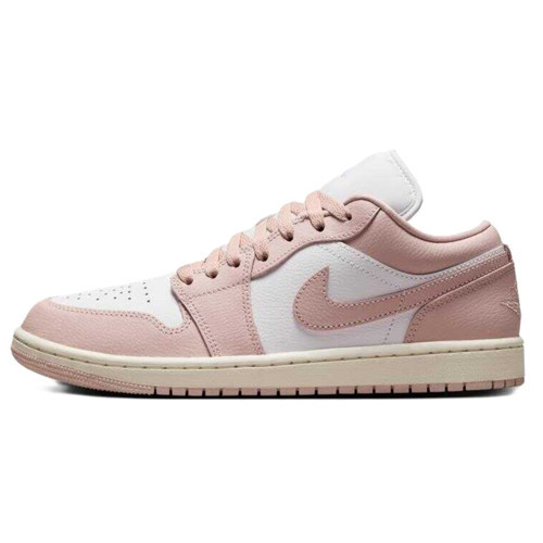 Air Jordan 1 Low Leather Sneaker Unisex Hakiki Deri Günlük Spor Ayakkabı Beyaz Pembe