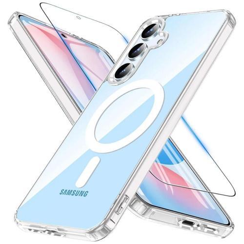 Samsung Galaxy S24 FE Magsafe Kılıf + Cam Ekran Koruyucu Seti