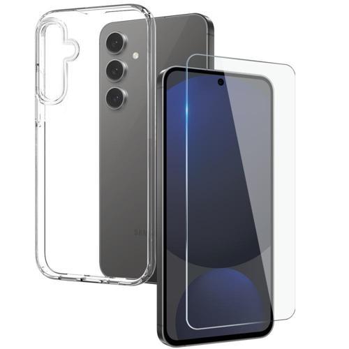 Samsung Galaxy S24 FE Şeffaf Silikon Kılıf + Cam Ekran Koruyucu Seti