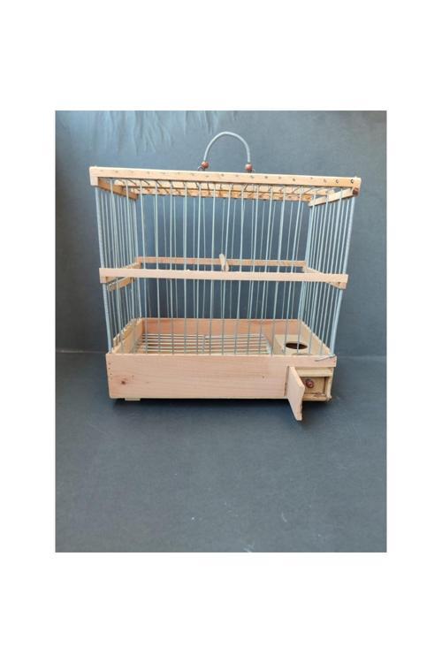Ahşap Tel Geçme Izgaralı Kafes 28X27X17
