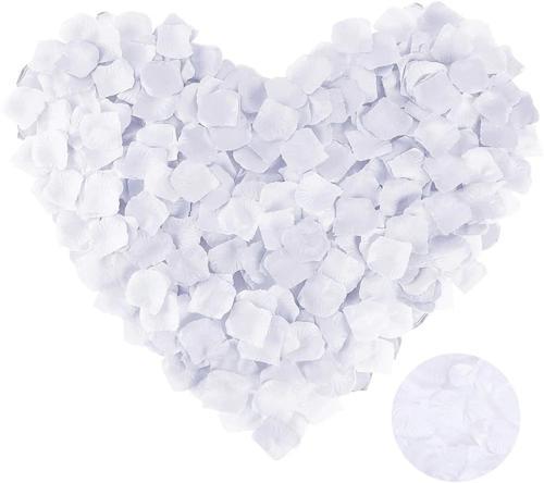 Beyaz Renk Gül Yaprağı Şekilli Konfeti 10 Paket 1000 Adet