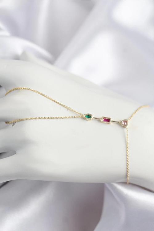 Pirinç Renkli Zirkon Taşlı Model Gold Renk Şahmeran