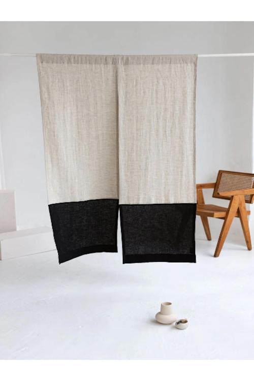 Japon Perde Siyah-Bej 90X180 Cm