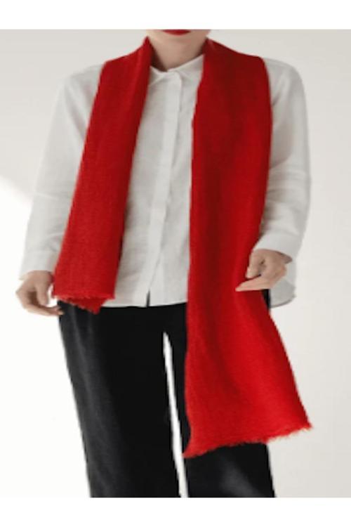 Kırmızı Keten Atkı 40X160