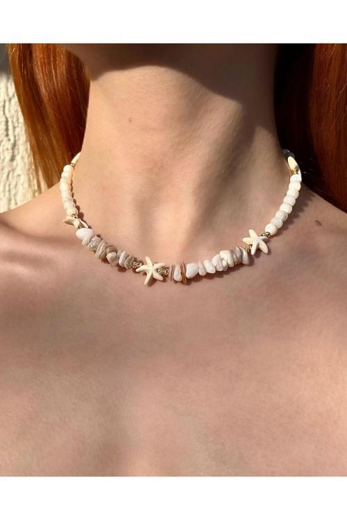 “Luminous Shell” Gerçek Doğal Taş Kolye