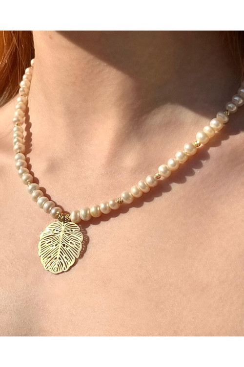 Pearl Leaf El Yapımı Gerçek İnci Kolye