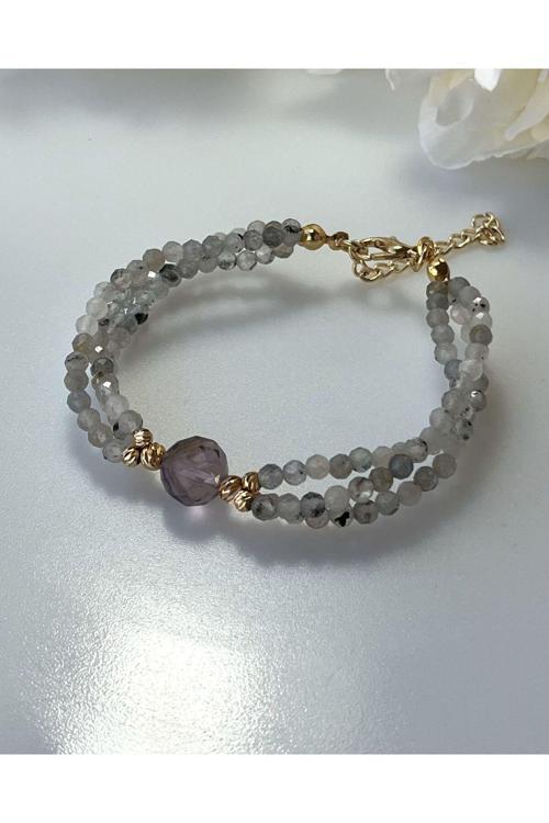 Tasarım Doğal Labradorit Bileklik