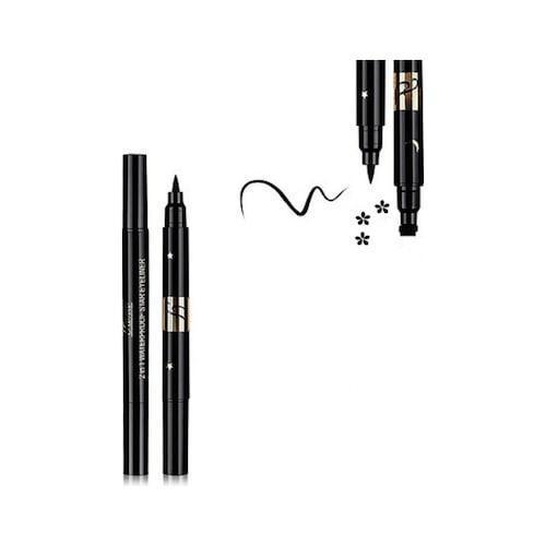 Çiçek Baskı ve Sivri Uç Kalem Eyeliner Siyah