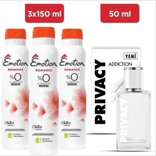Addiction Woman Edt 50 Ml & Emotion Romance 3x150 Ml