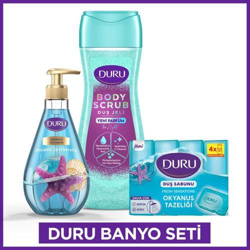 Banyo Seti Ice Light Body Scrub Duş Jeli 450 Ml,Okyanus Sıvı Sabun 500ml,Okyanus Sabun 4x150gr