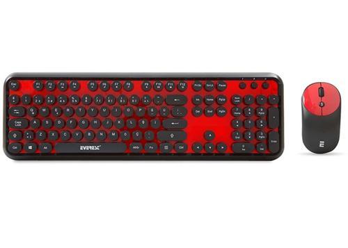 Round KM-6282 Siyah Kırmızı Kablosuz QMultimedia Klavye + Mouse Set