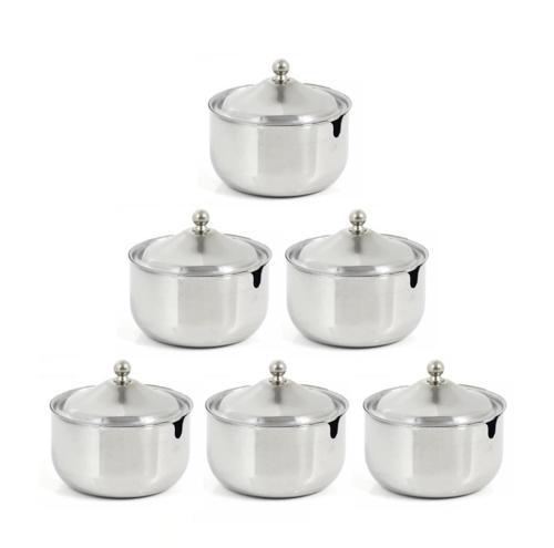 Tezel Paslanmaz Çelik Kapaklı Baharatlık Biberlik 6 Adet