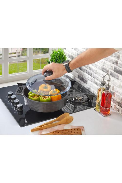 Granit Döküm Basık Tencere 26 Cm.