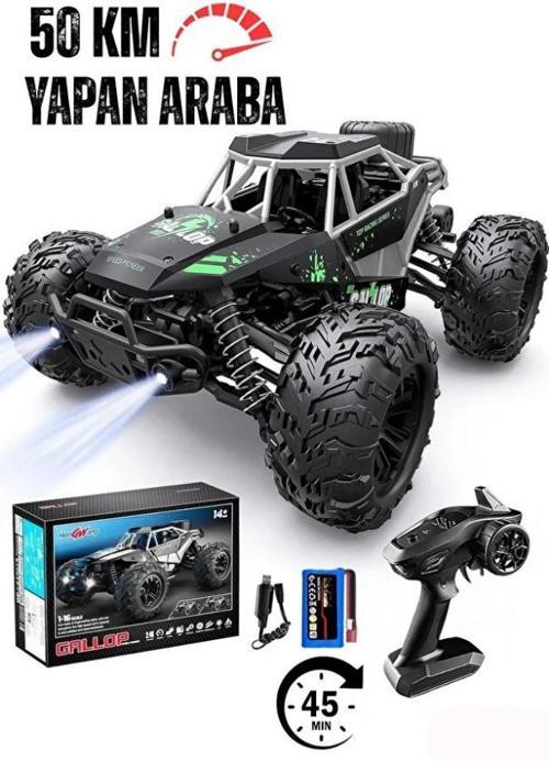 Uzaktan Kumandalı 50 Km Hız Yapan 1:16 Elektrikli Şarjlı 4x4 Arazi Aracı SUV